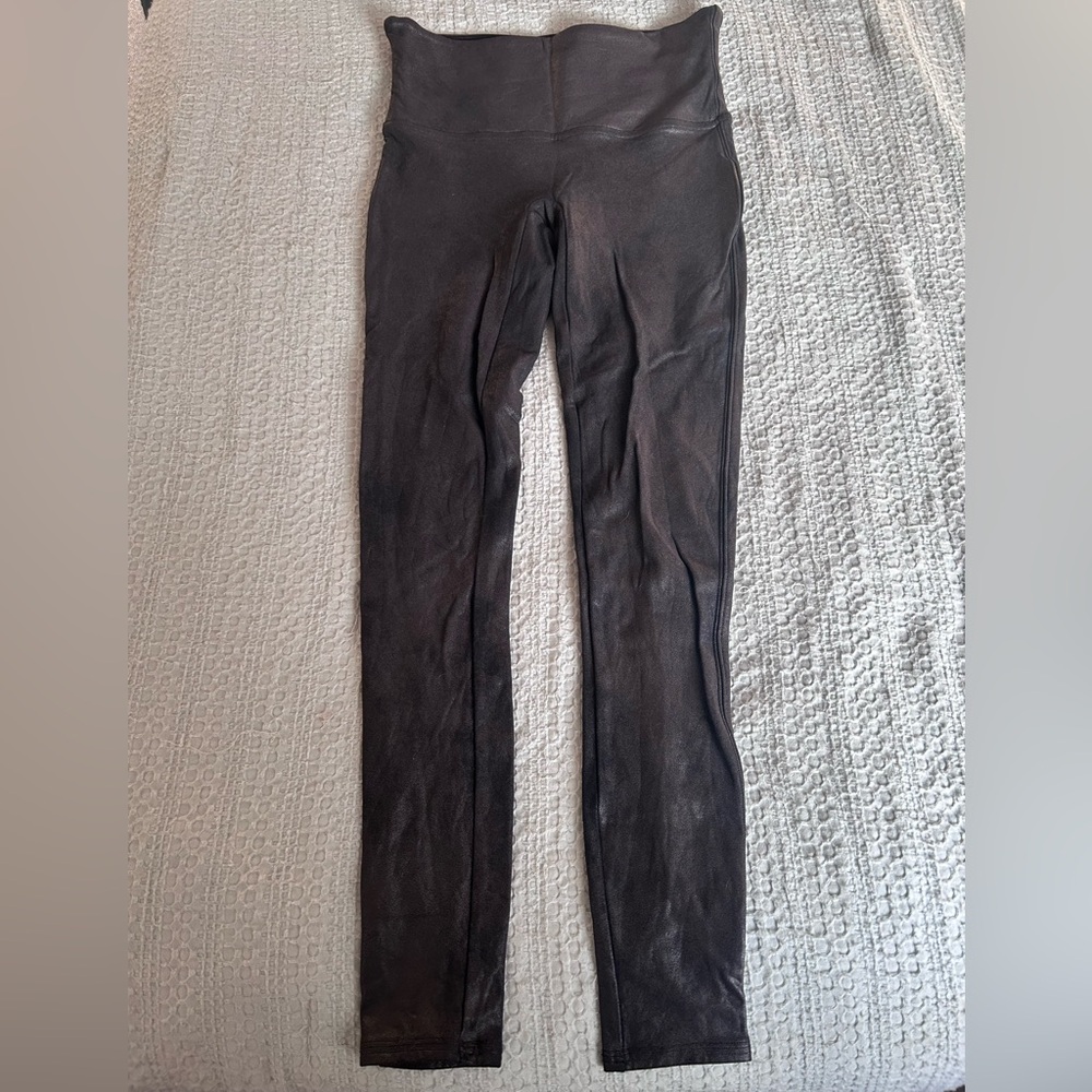 SPANX Classic Faux Leather Black Leggings L